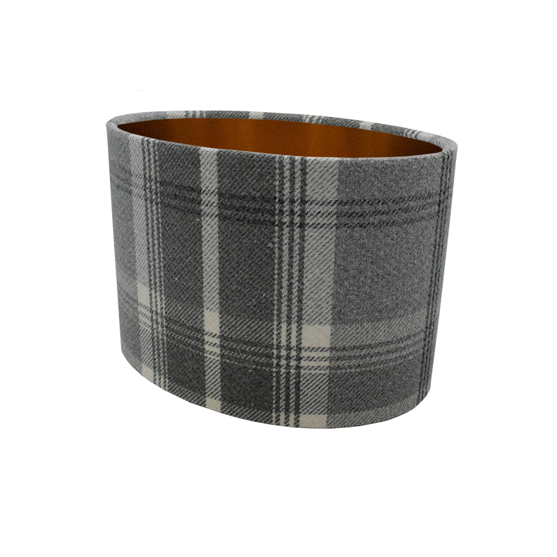 Balmoral Dove Grey Tartan Oval Lampshade