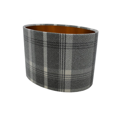 Balmoral Dove Grey Tartan Oval Lampshade