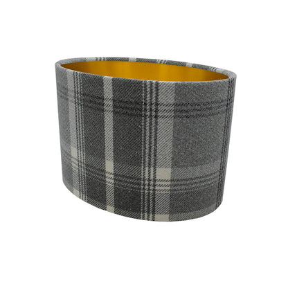 Balmoral Dove Grey Tartan Oval Lampshade