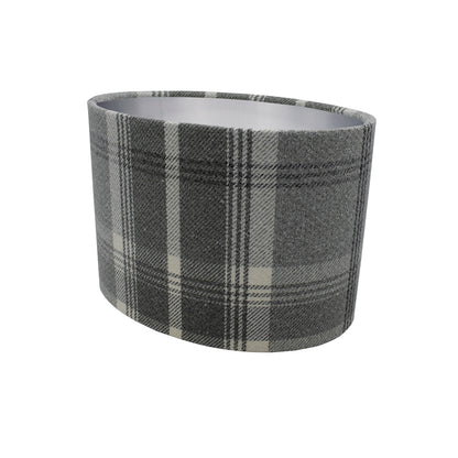 Balmoral Dove Grey Tartan Oval Lampshade
