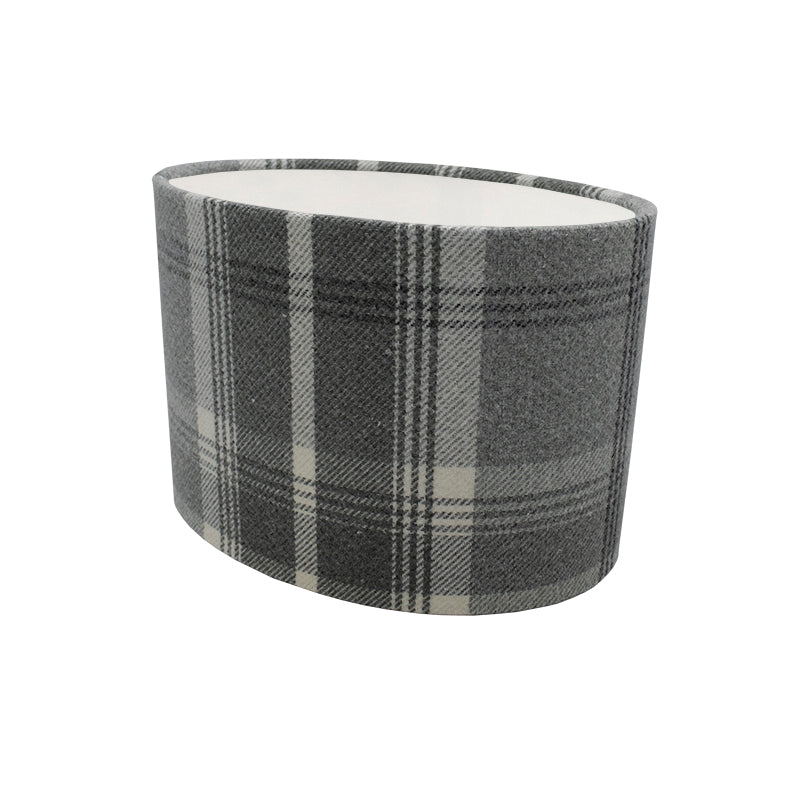 Balmoral Dove Grey Tartan Oval Lampshade