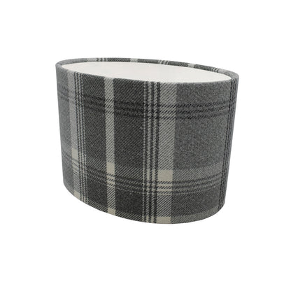 Balmoral Dove Grey Tartan Oval Lampshade