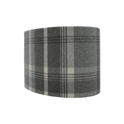 Balmoral Dove Grey Tartan Oval Lampshade