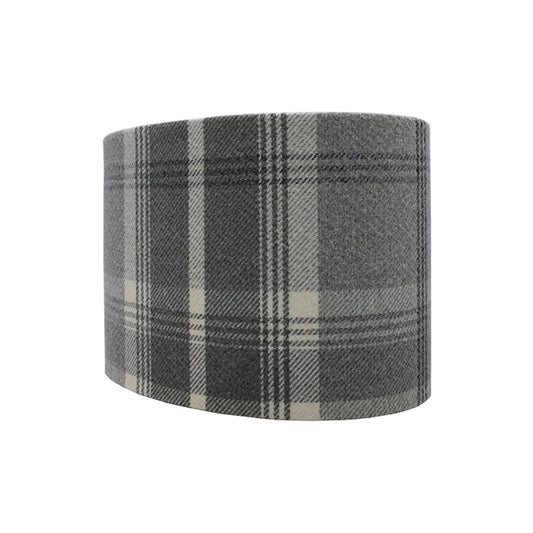 Balmoral Dove Grey Tartan Oval Lampshade