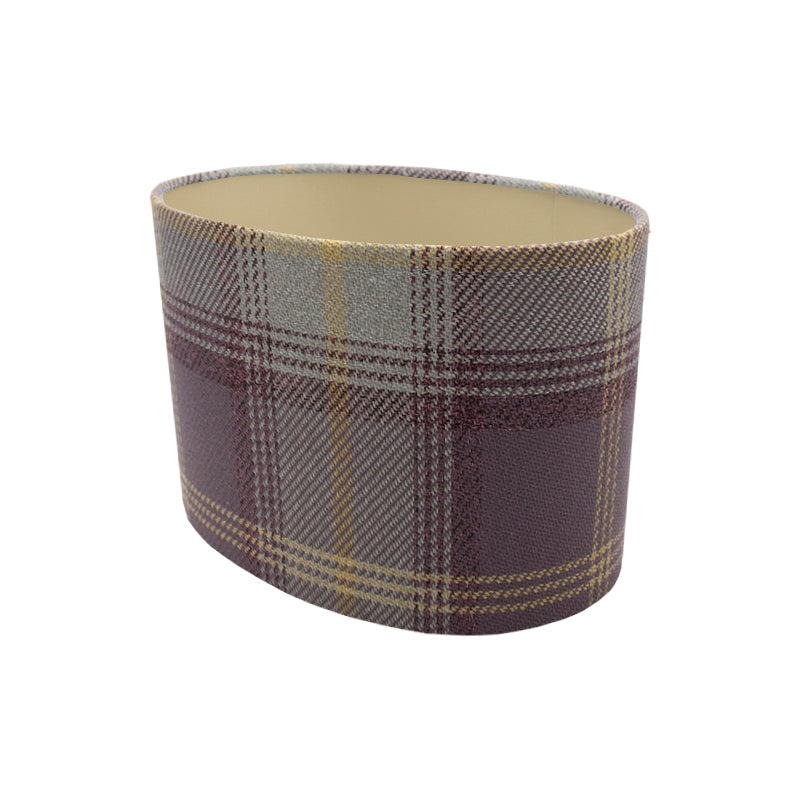 Balmoral Lavender Tartan Oval Lampshade
