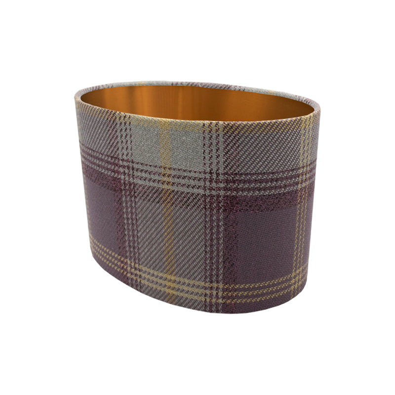 Balmoral Lavender Tartan Oval Lampshade