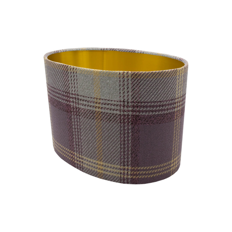 Balmoral Lavender Tartan Oval Lampshade