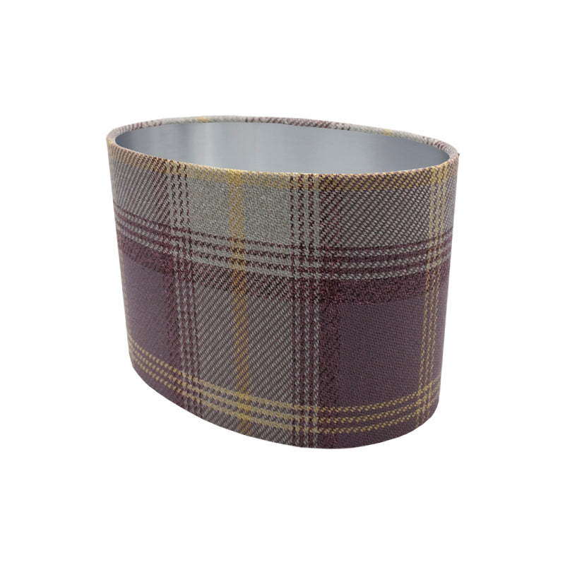 Balmoral Lavender Tartan Oval Lampshade