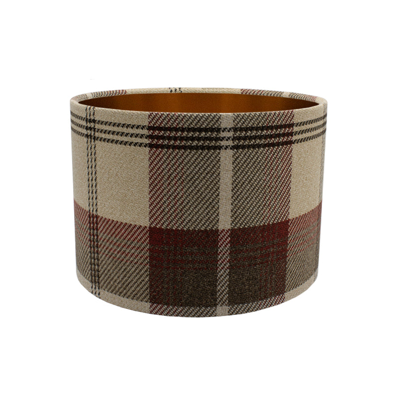 Balmoral Maroon Tartan Drum Lampshade