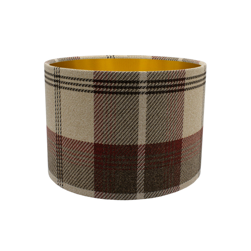 Balmoral Maroon Tartan Drum Lampshade