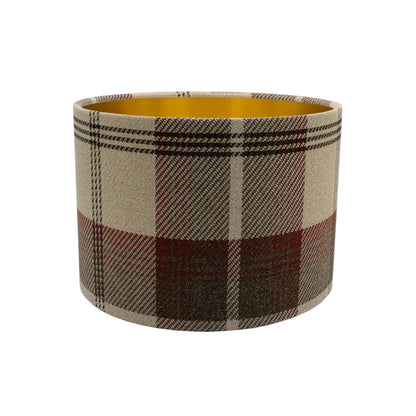 Balmoral Maroon Tartan Drum Lampshade