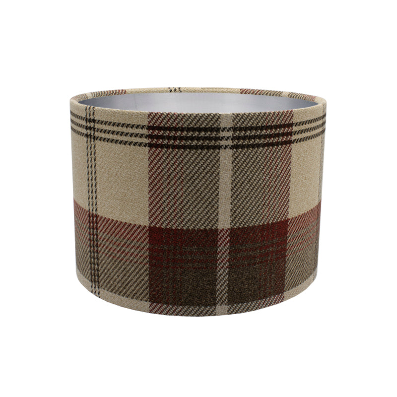 Balmoral Maroon Tartan Drum Lampshade