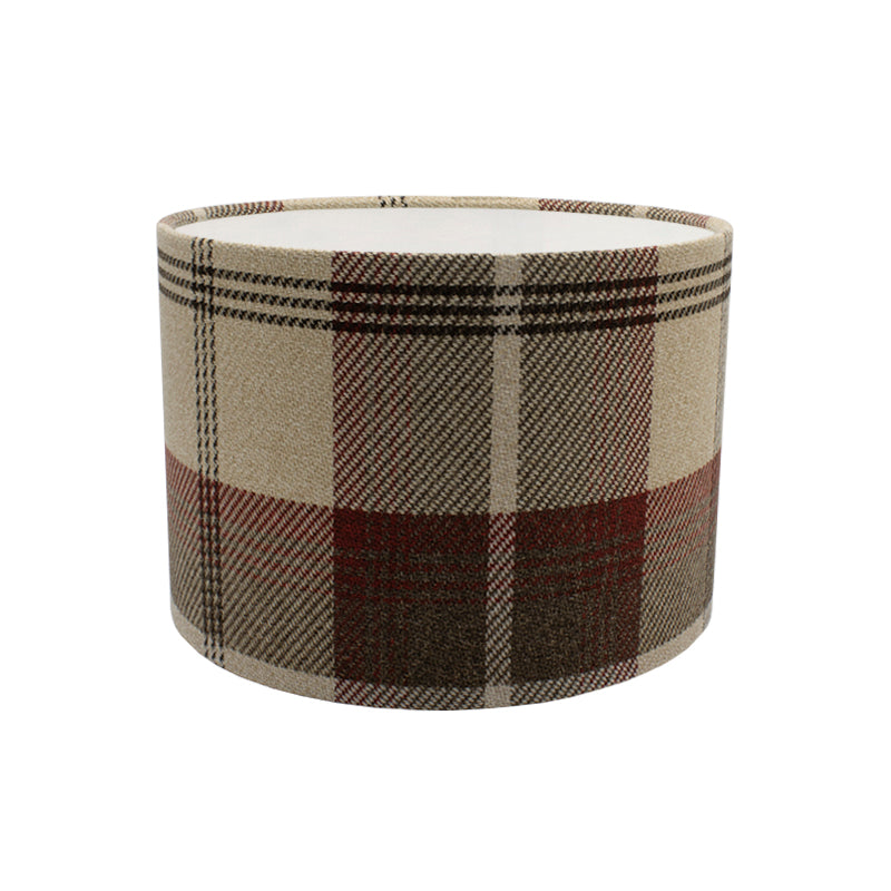 Balmoral Maroon Tartan Drum Lampshade