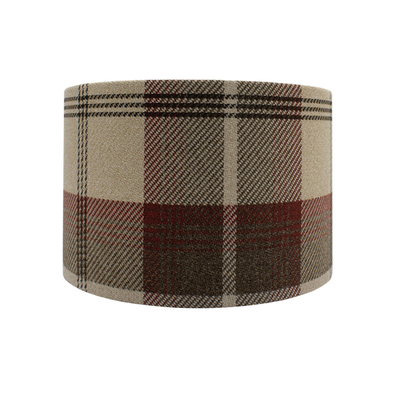 Balmoral Maroon Tartan Drum Lampshade