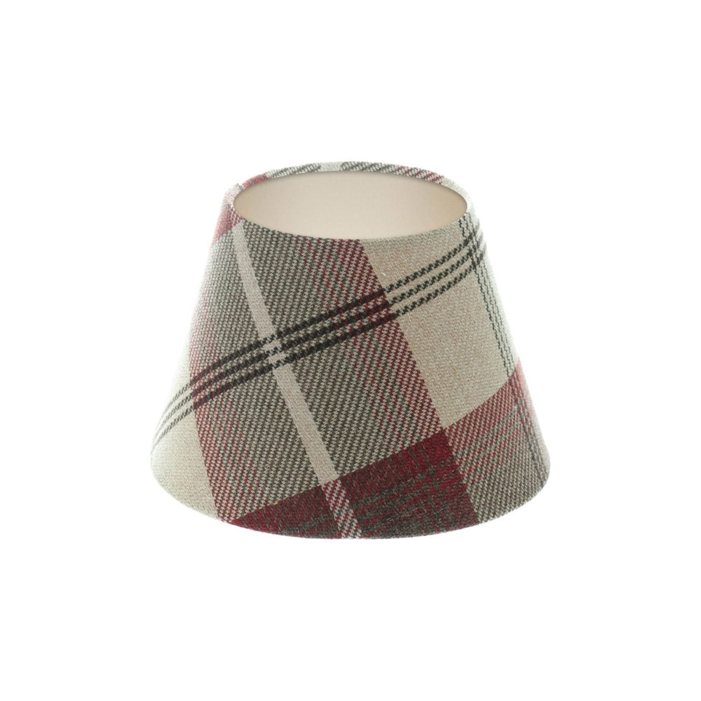 Balmoral Maroon Tartan Empire Lampshade Champagne Inner
