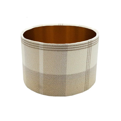 Balmoral Natural Tartan Drum Lampshade
