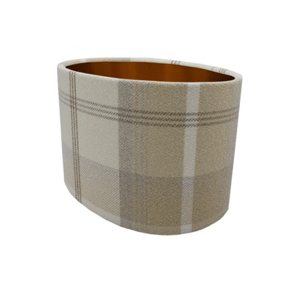 Balmoral Natural Tartan Oval Lampshade
