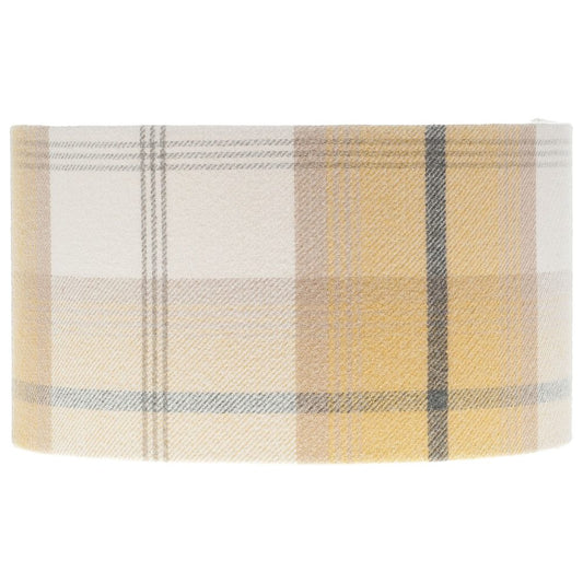 Balmoral Ochre Tartan Drum Lampshade