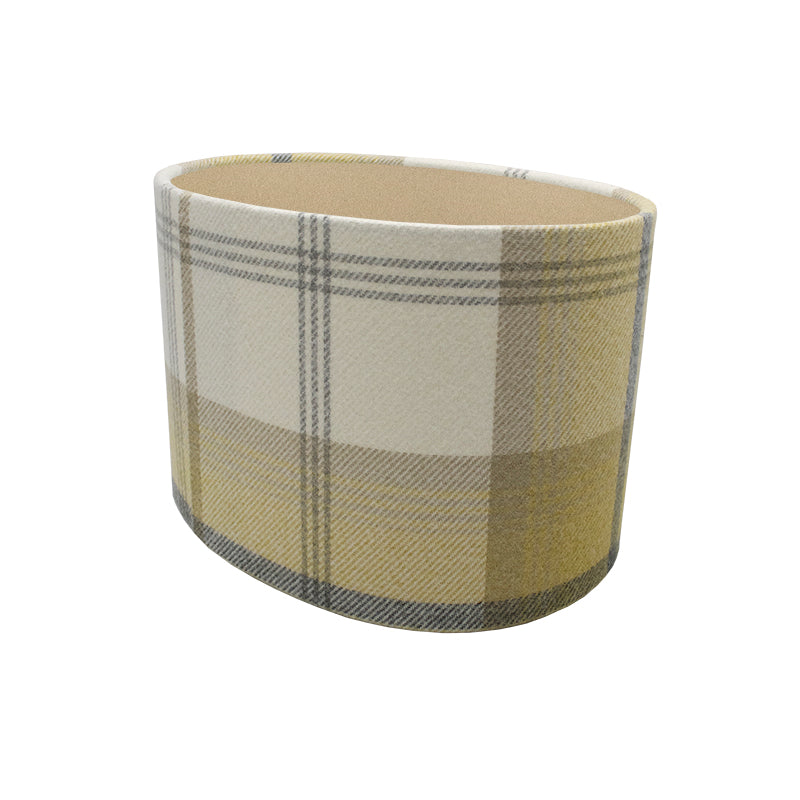 Balmoral Ochre Tartan Oval Lampshade