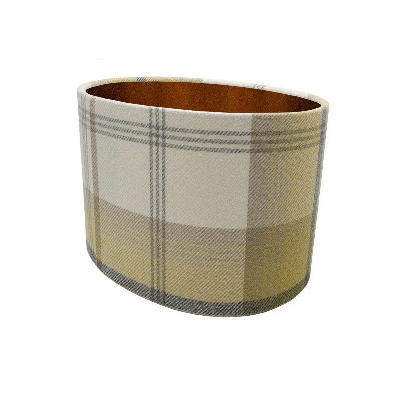 Balmoral Ochre Tartan Oval Lampshade