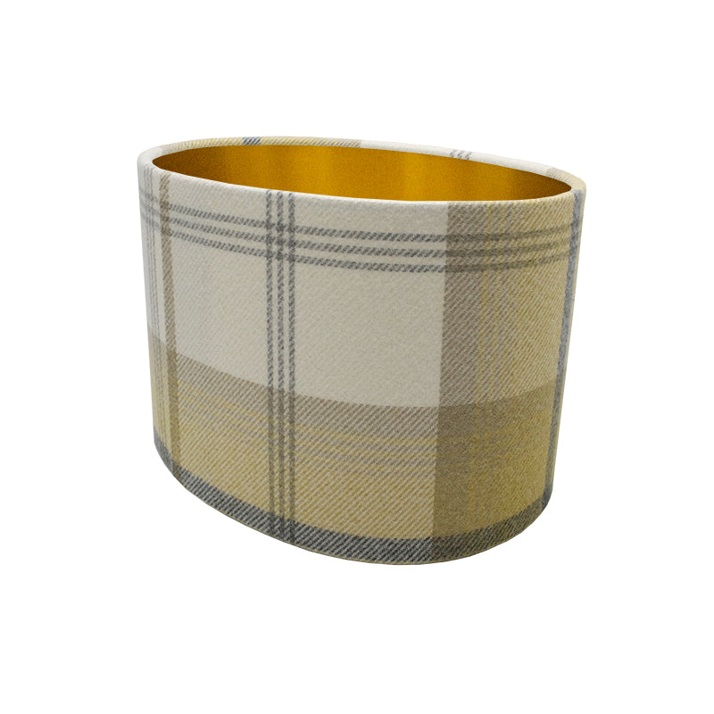 Balmoral Ochre Tartan Oval Lampshade