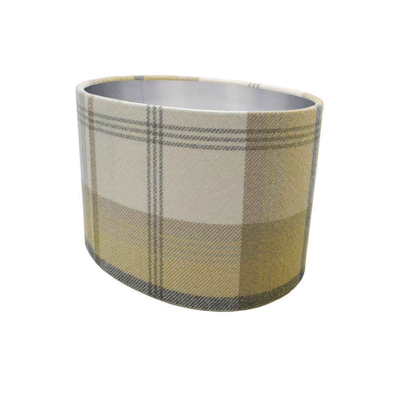 Balmoral Ochre Tartan Oval Lampshade