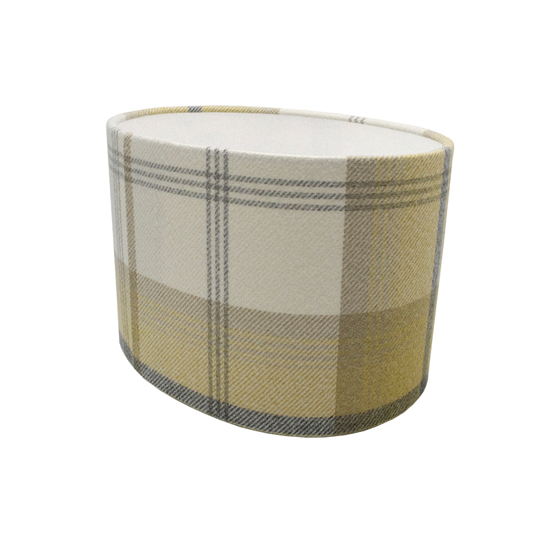 Balmoral Ochre Tartan Oval Lampshade