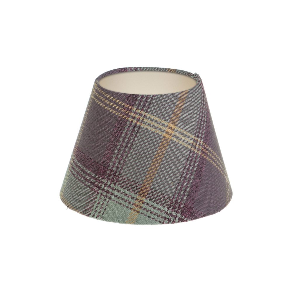 Balmoral Lavender Tartan Empire Lampshade Champagne Inner