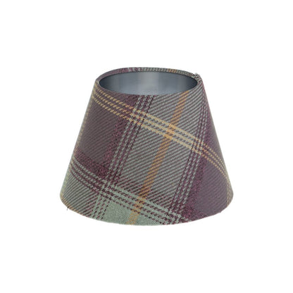 Balmoral Lavender Tartan Empire Lampshade Brushed Silver Inner