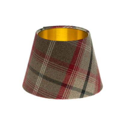 Balmoral Rosso Tartan Empire Lampshade Brushed Gold Inner