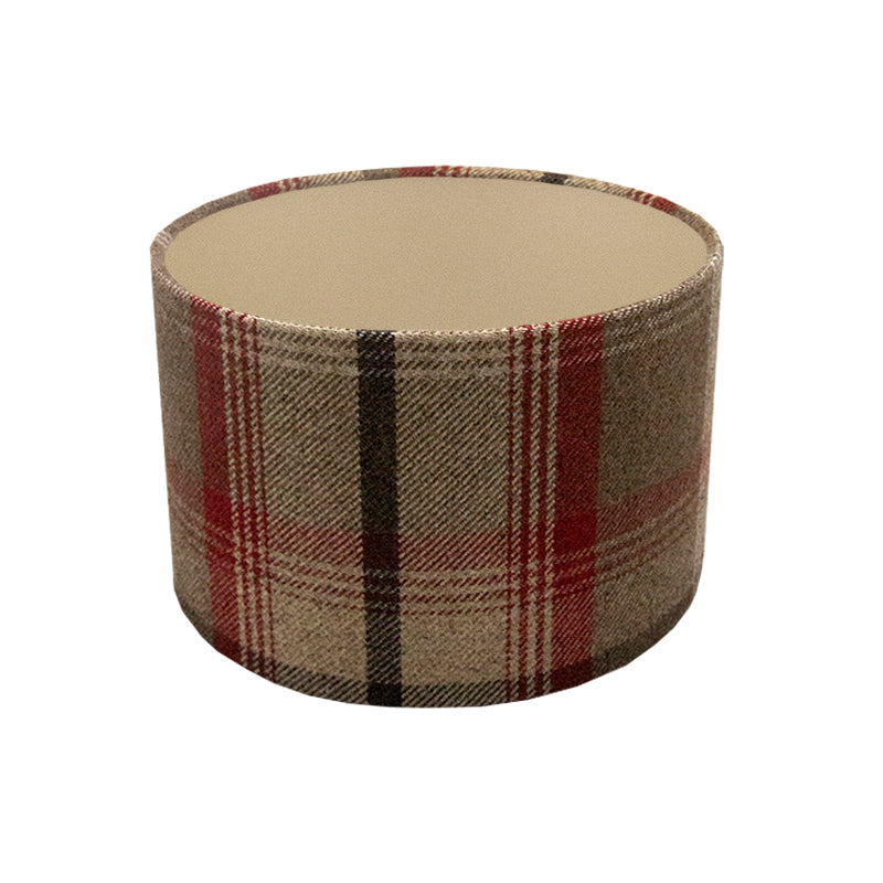 Balmoral Rosso Tartan Drum Lampshade