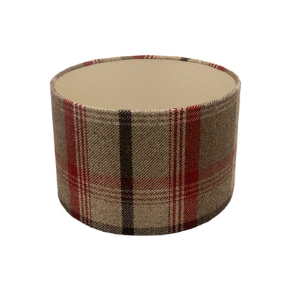 Balmoral Rosso Tartan Drum Lampshade
