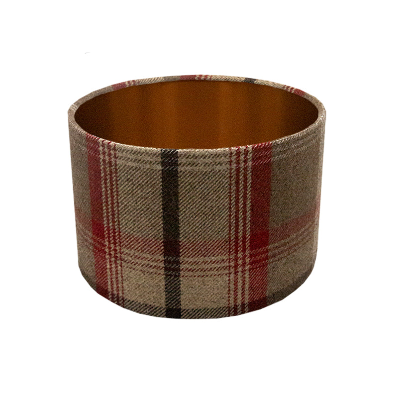 Balmoral Rosso Tartan Drum Lampshade