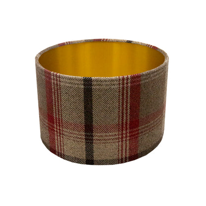 Balmoral Rosso Tartan Drum Lampshade