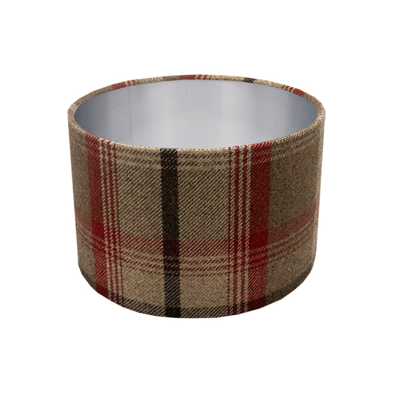 Balmoral Rosso Tartan Drum Lampshade
