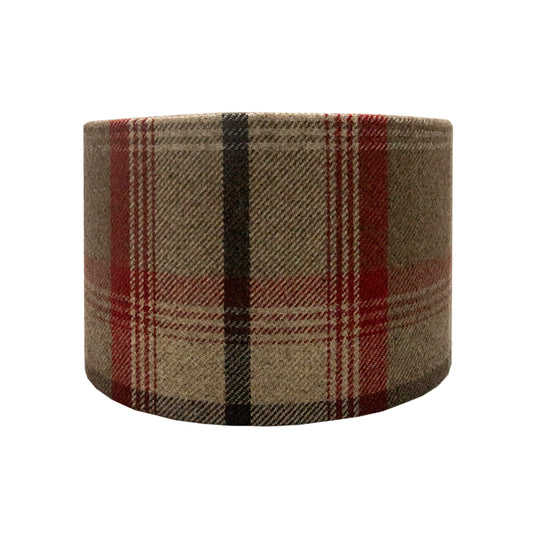 Balmoral Rosso Tartan Drum Lampshade