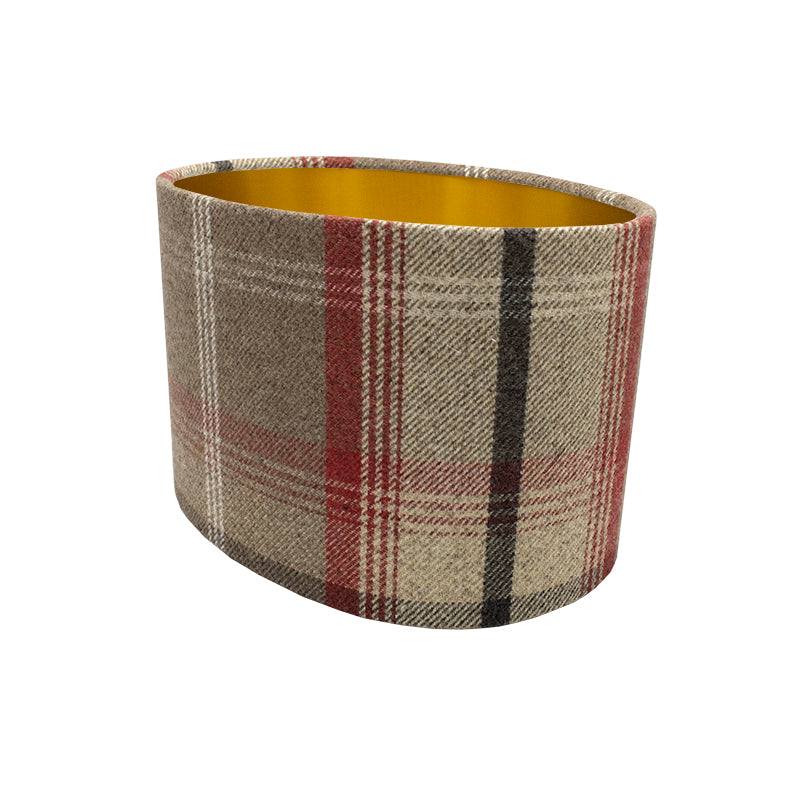 Balmoral Rosso Tartan Oval Lampshade