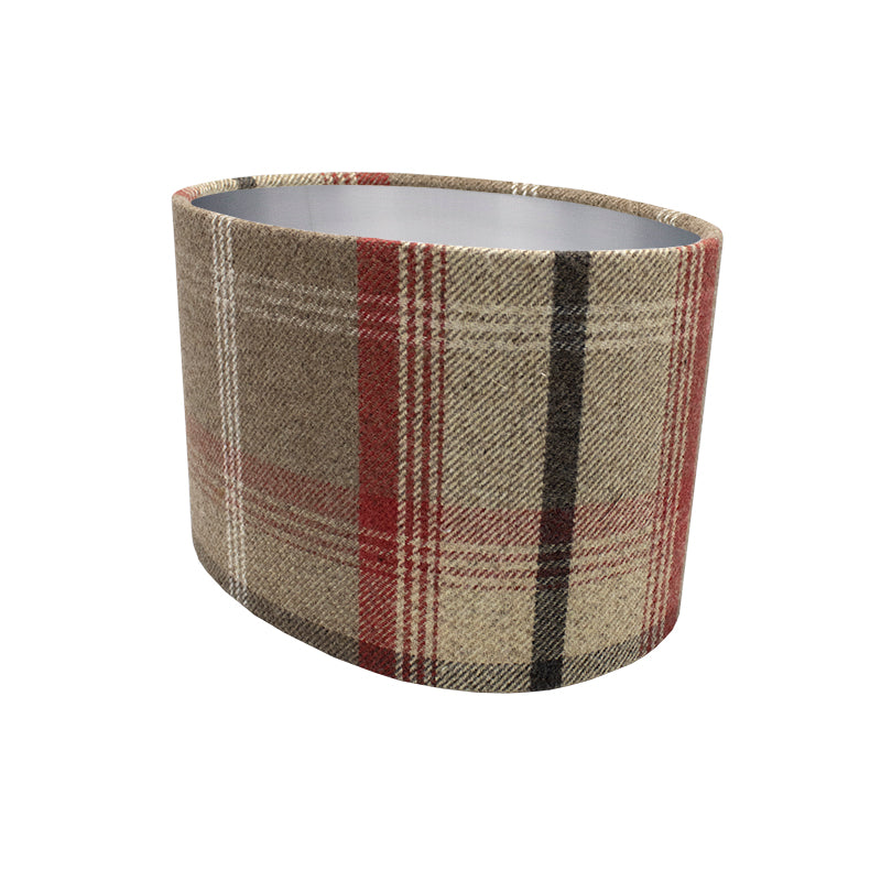 Balmoral Rosso Tartan Oval Lampshade