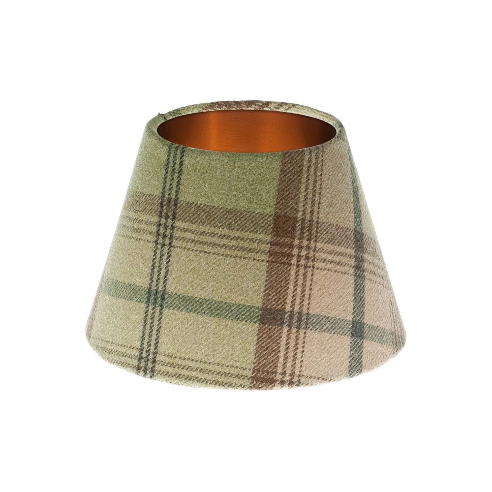 Balmoral Sage Tartan Empire Lampshade Brushed Copper Inner