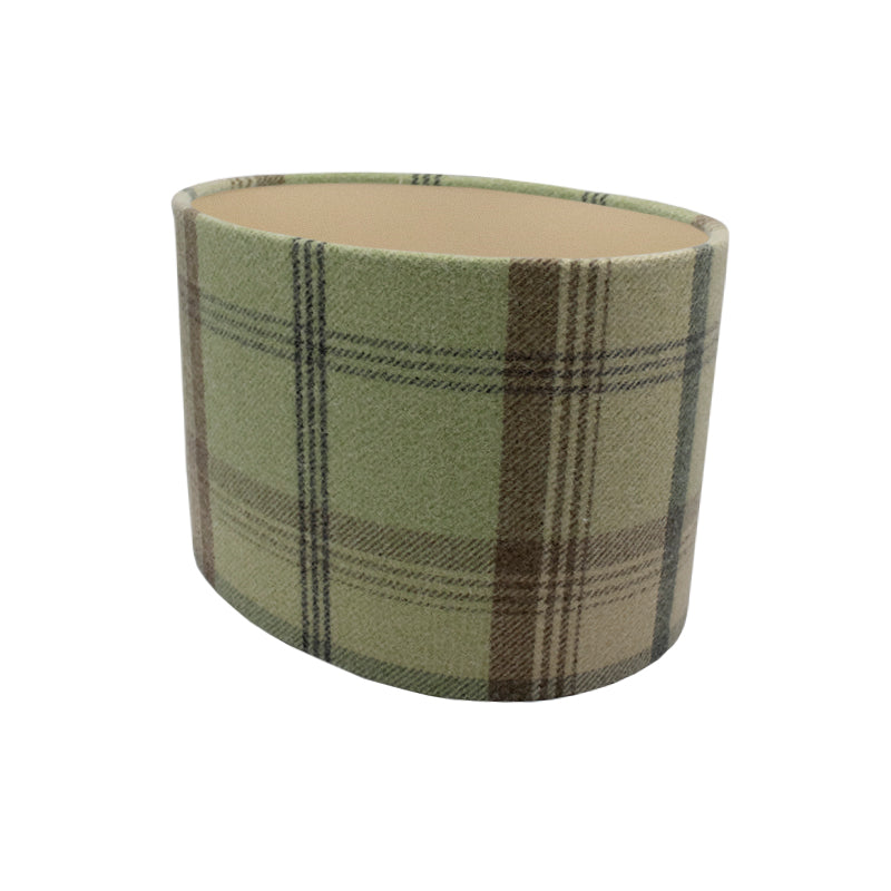 Balmoral Sage Green Tartan Oval Lampshade
