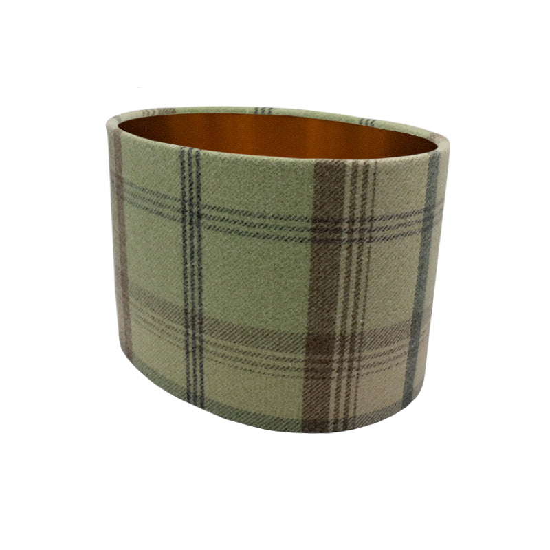 Balmoral Sage Green Tartan Oval Lampshade