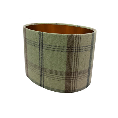Balmoral Sage Green Tartan Oval Lampshade