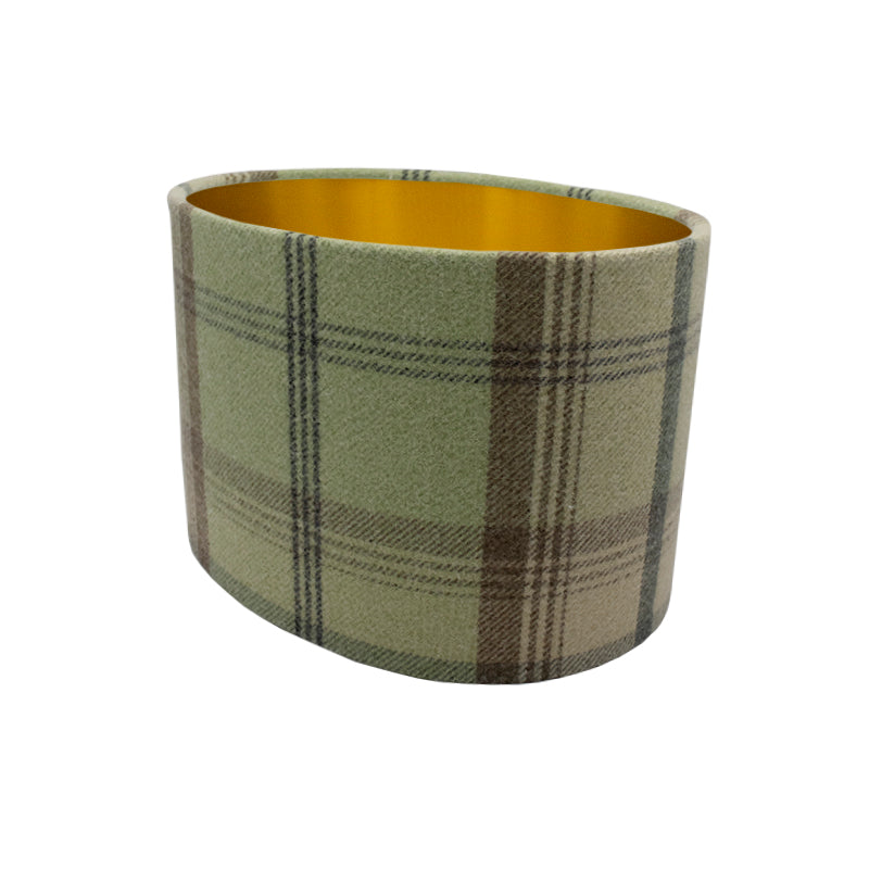 Balmoral Sage Green Tartan Oval Lampshade