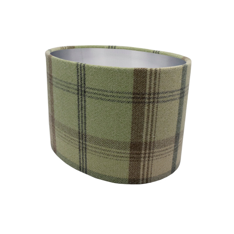 Balmoral Sage Green Tartan Oval Lampshade
