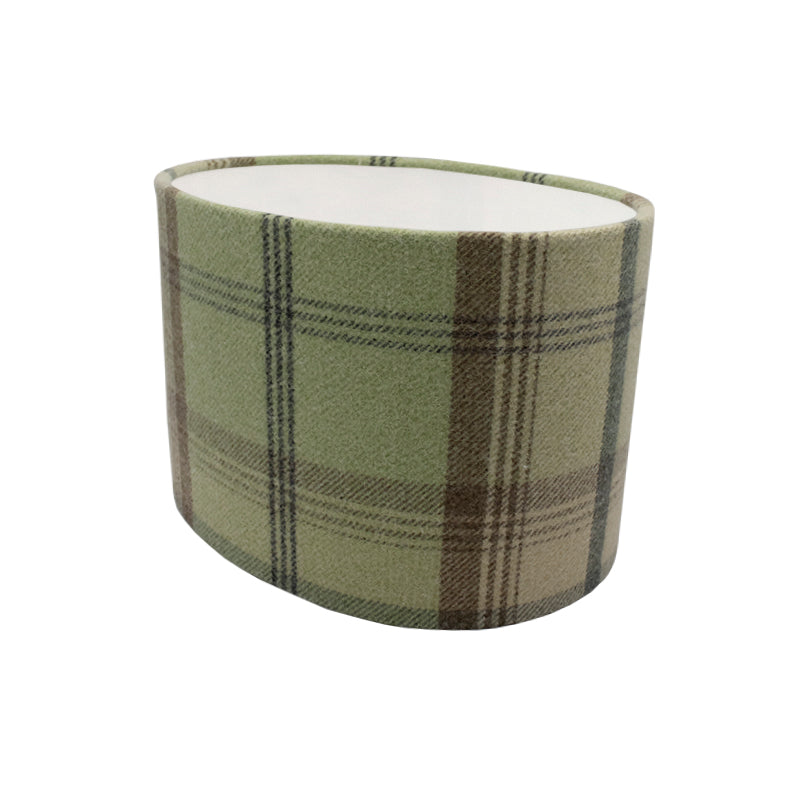 Balmoral Sage Green Tartan Oval Lampshade