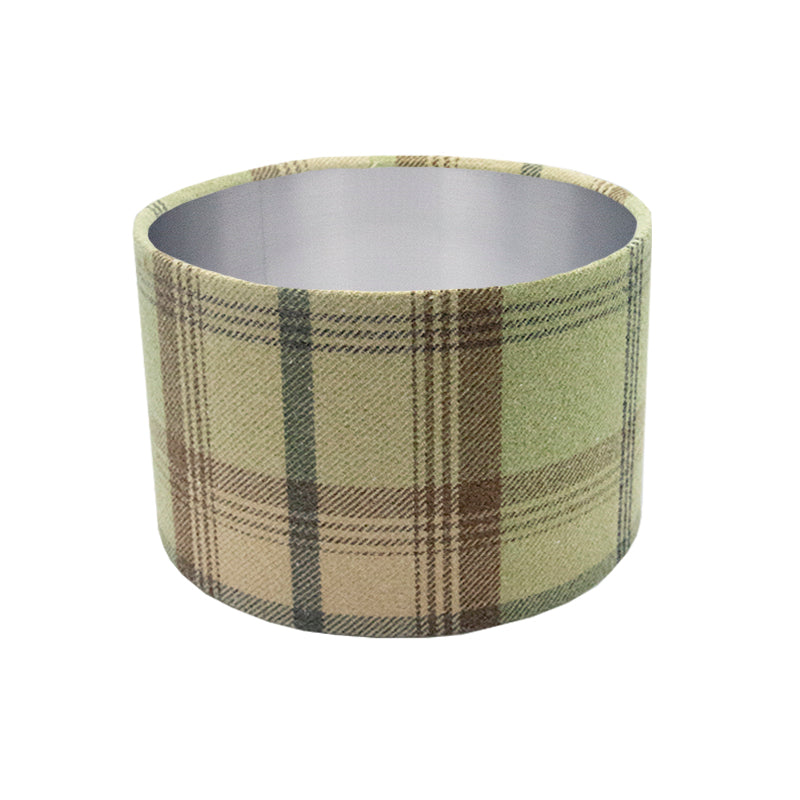 Balmoral Sage Tartan Drum Lampshade