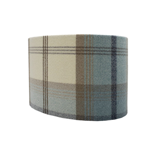 Balmoral Sky Blue Tartan Oval Lampshade