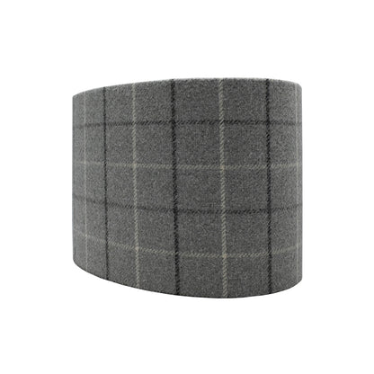 Bamburgh Dove Grey Tartan Oval Lampshade
