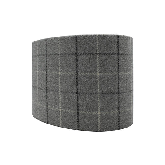Bamburgh Dove Grey Tartan Oval Lampshade