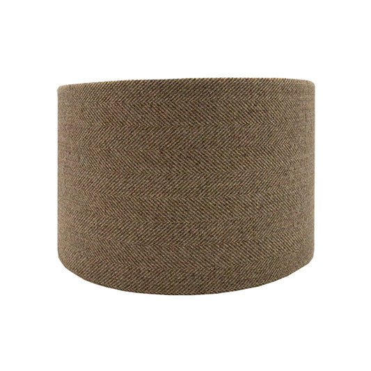 Beige Herringbone Tweed Drum Lampshade